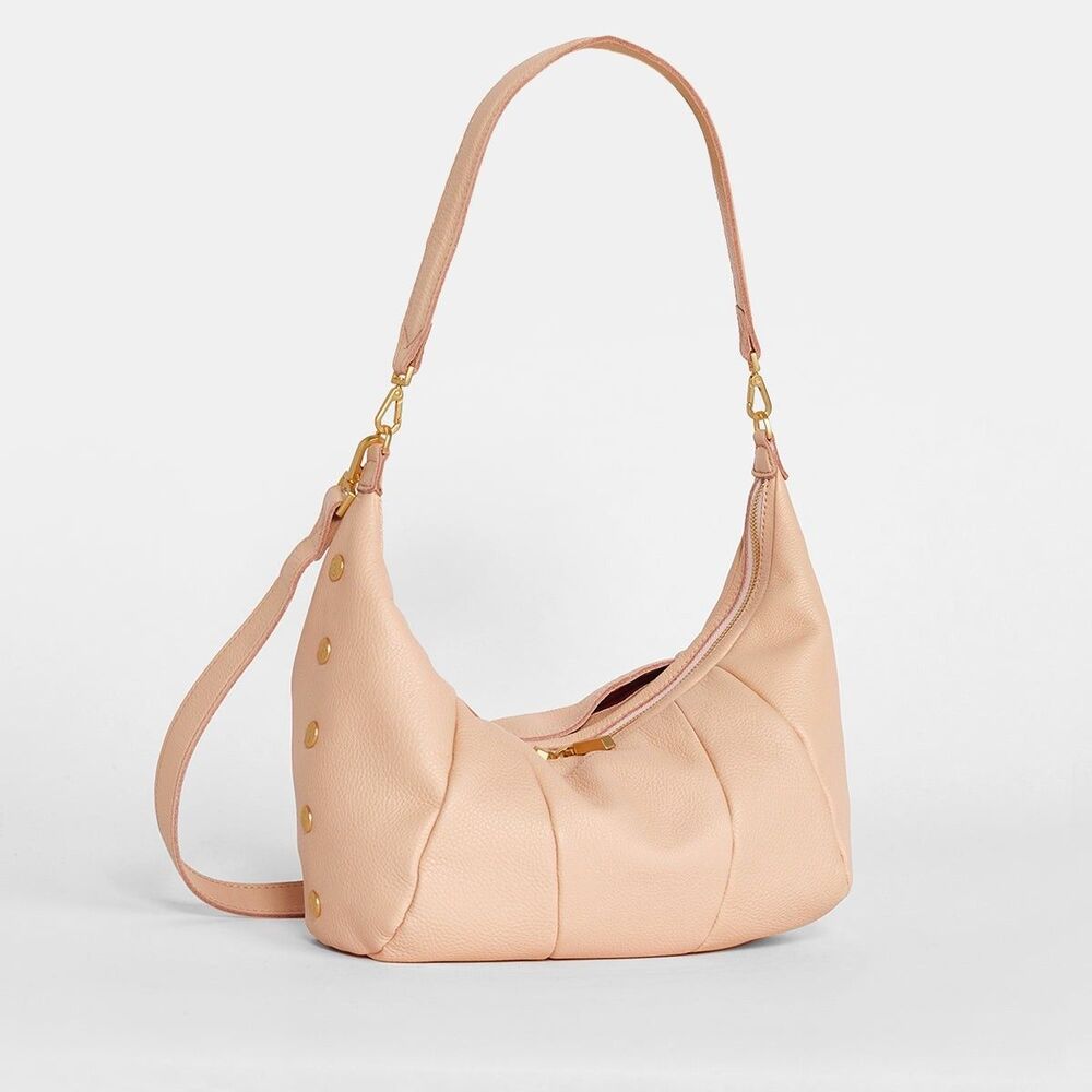 Dreamy Hammitt Morgan Champagne Pink Pebbled Leather Shoulder Crossbody Hobo Bag